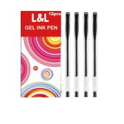 Гелевая ручка черная 0,6мм L&L 501069 стерж 128 мм мет након