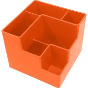 Подставка для канцелярских принадлежностей «deVENTE» 12,2x12,2x10 см, 6 секций, непрозрачная оранжев