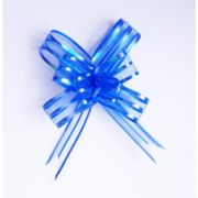 Бант-бабочка 1,3см*34см органза синий ЧО 4045Син