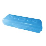 Пенал пластиковый НЕОН ПП-1 синий прозр.