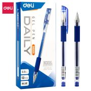 Гелевая ручка синяя 0,5мм DELI 6600 резин манжета