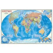 Карта Мир политическая М-б 1:27,5 млн. 101х69 настенная лам.