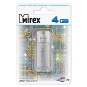 Флэш-драйв 4GB Mirex USB UNIT SILVER