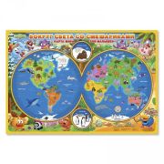 Карта Мир для малышей «Вокруг света со Смешариками» 101х69 лам. НАСТЕННАЯ