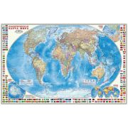 Карта Мир политическая с флагами М-б 1:24 млн. 124х80 настенная