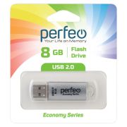Флэш-драйв 8GB Perfeo USB E01 Silver economy series