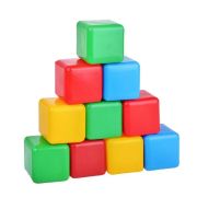 Кубики Цветные 7*7см пласт. 10шт (14001)