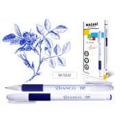 Гелевая ручка синяя 0,5мм M-5532* BIANCO синяя корпус пластиковый белый