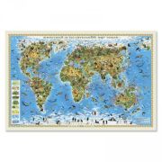 Карта Мир для детей. «Животн. и раст. мир Земли» 58х38 НАСТЕННАЯ