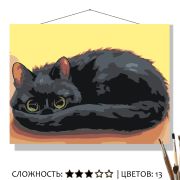Картина по номерам 30*40 «Черный котик» КН3040070