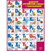 Плакат школьный Английский алфавит 0800994 разрезной с транскрипцией