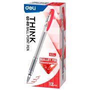Ручка шарик. DELI Think EQ2-RD 0.7мм красная