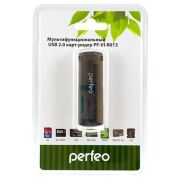 Картридер Perfeo SD/MMC+Micro SD+MS+M2, (PF-VI-R013 Black) чёрный