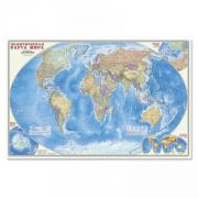 Карта Мир политическая М-б 1:25 млн. 124х80 настенная