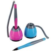 Ручка шариковая настольная синяя, на шнурке, с липучкой, 2 цвета корп, арт622-002